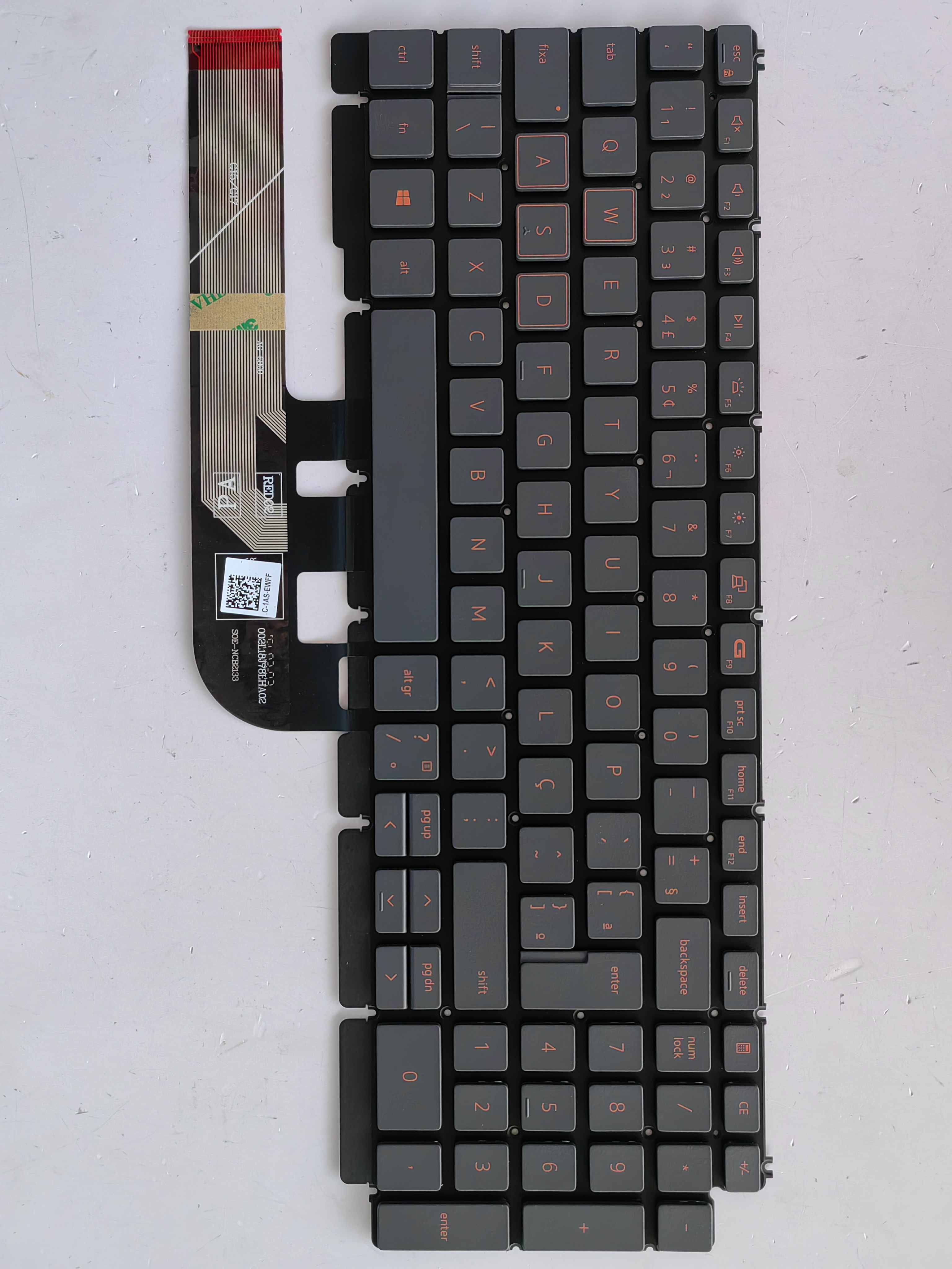 Picture of New Replacement Laptop Keyboard For DELL G15/5510/5511/5515/5590/5591 Grey Backlit Orange Printing BR Layout